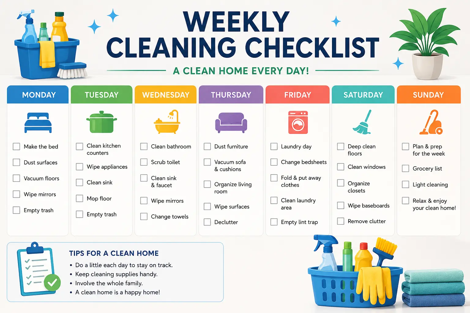 weekly cleaning checklist