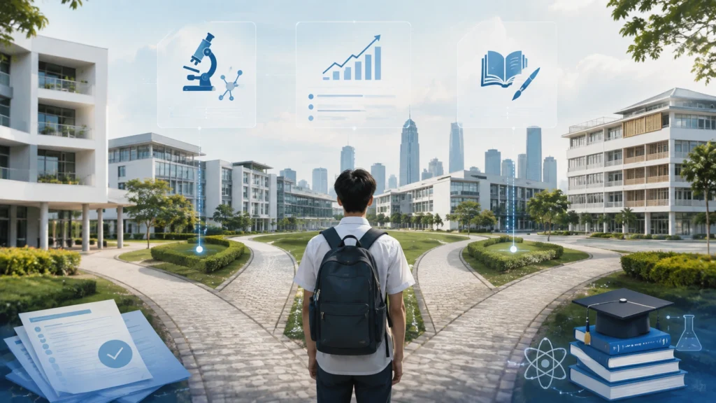 Singapore Junior College Selection Pathways Student comparing Singapore Junior College selection pathways